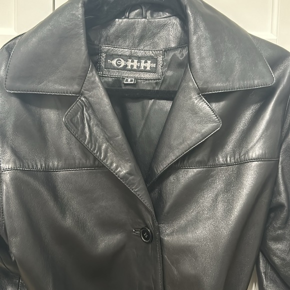 Black leather tie jacket - Picture 2 of 6